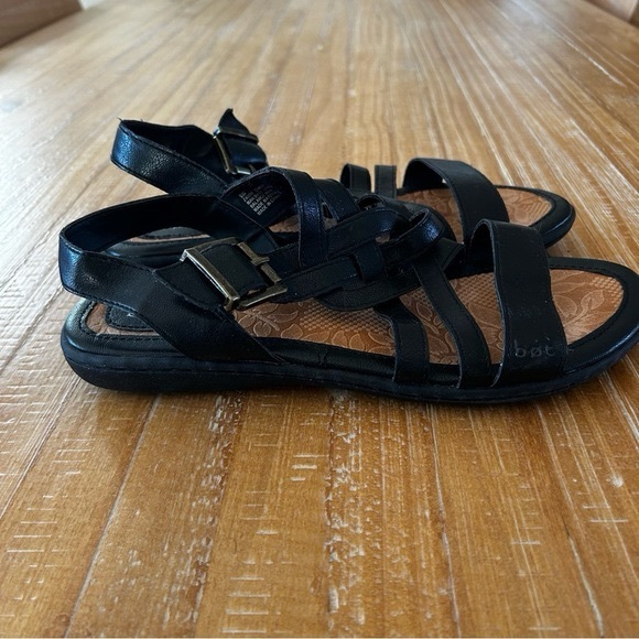boc Black Strappy Sandals with Adjustable Ankle Strap - Picture 4 of 10